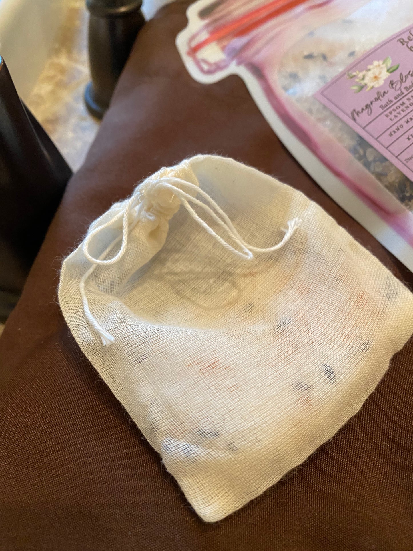 Muslin bath tea bags