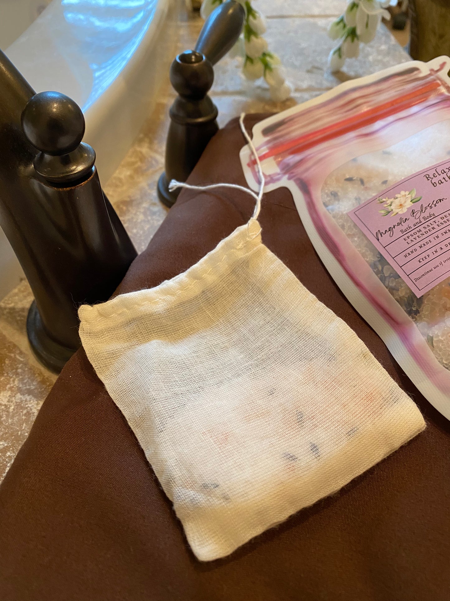 Muslin bath tea bags